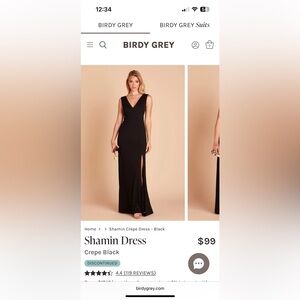 Birdy Grey Shamin Bridesmaid Dress in Crepe - Black